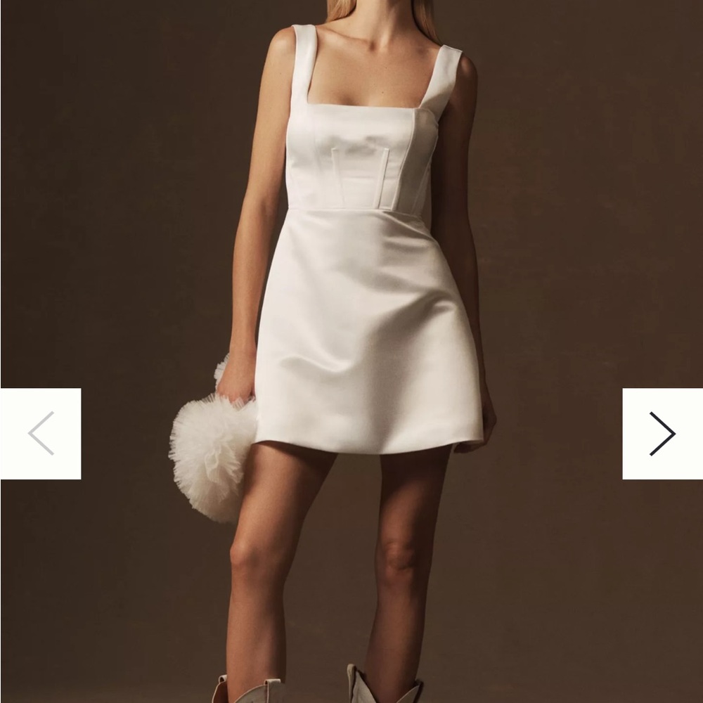 BHLDN Elegant White Mini Dress